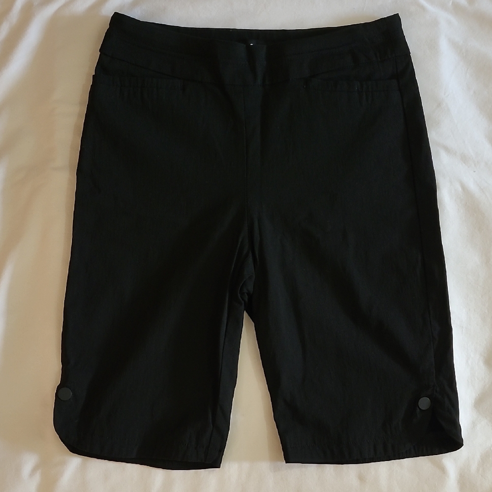 GLIMPSE Women's Black Tailored Bermuda Shorts Pull-on Size S